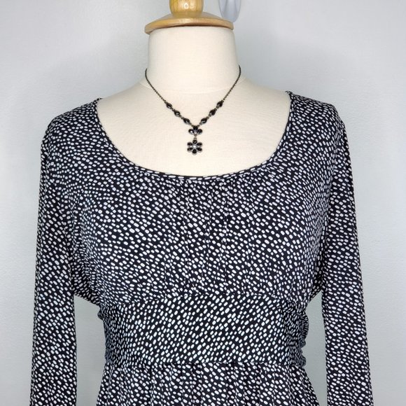 Oh Baby by Motherhood Irregular Polka Dot Tie Back Maternity Top Size L - Picture 2 of 14